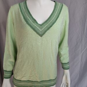 Casual Corner XL v-neck preppy sweater women's Y2K